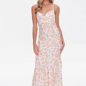 FOREVER 21 Floral Print Maxi Dress - Cream / Multi